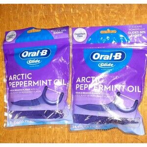 Oral-B Glide Arctic Peppermint Oil Floss Picks Mint Shred Resistant 75 Flossers